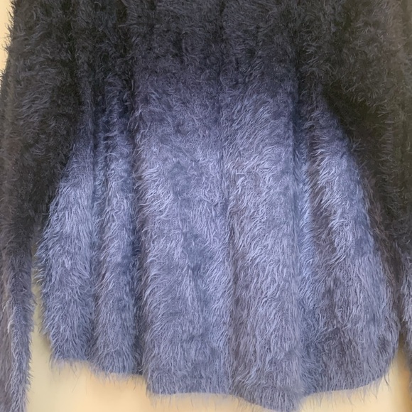 Cecico | Teddy Fuzzy Furry Ombre Stretchy Long Sleeve Round Neck Sweater L - Picture 4 of 17
